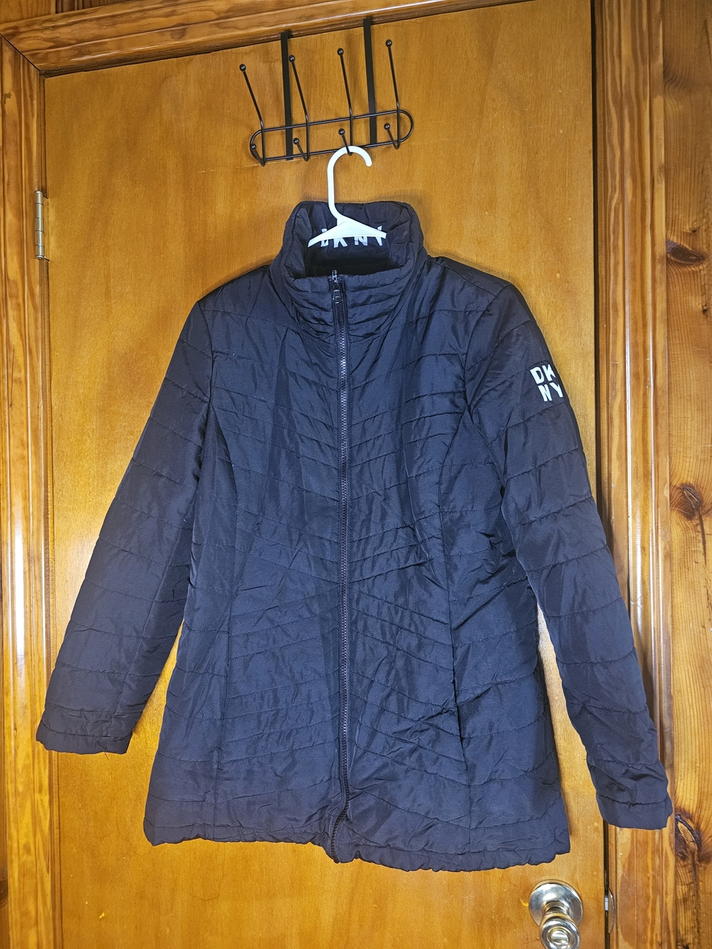 DKNY Black Quilted Lightweight Packable Puffer Jacket